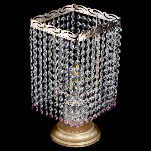 Настольная лампа Квадрат оптикон №1 розовая в Ижевске Гусь Хрустальный