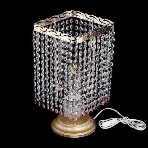 Настольная лампа Квадрат оптикон №1 розовая в Ижевске Гусь Хрустальный