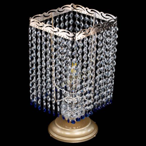 Настольная лампа Квадрат оптикон №1 синяя в Ижевске Гусь Хрустальный