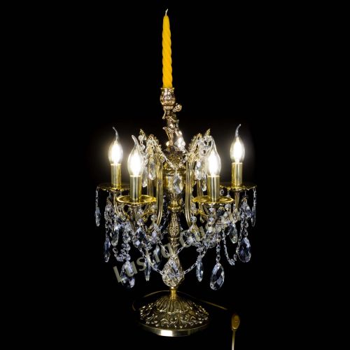 Бронзовая настольная лампа Луиза №5/2 баден в Ижевске Гусь Хрустальный