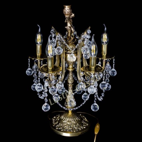 Бронзовая настольная лампа Луиза №5/2 шар в Ижевске Гусь Хрустальный