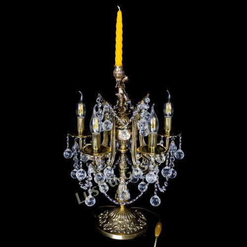 Бронзовая настольная лампа Луиза №5/2 шар в Ижевске Гусь Хрустальный