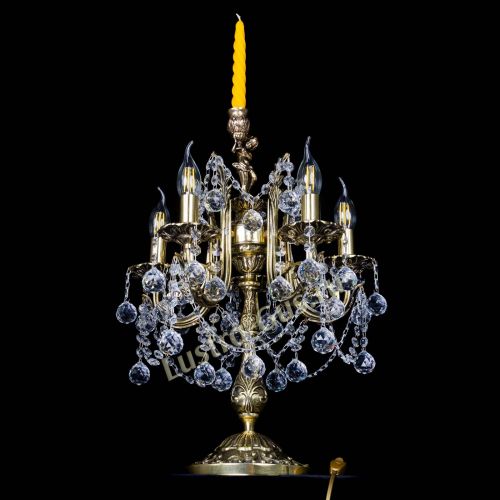 Бронзовая настольная лампа Луиза №5/2 шар в Ижевске Гусь Хрустальный