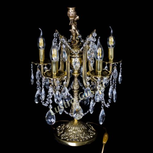 Бронзовая настольная лампа Луиза №5/2 журавлик в Ижевске Гусь Хрустальный