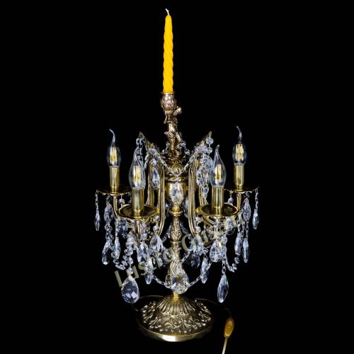 Бронзовая настольная лампа Луиза №5/2 журавлик в Ижевске Гусь Хрустальный