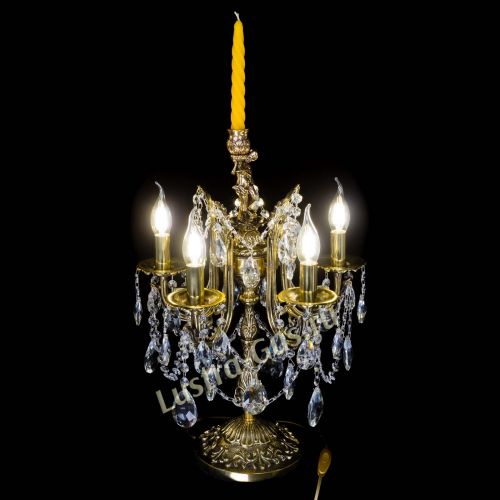 Бронзовая настольная лампа Луиза №5/2 журавлик в Ижевске Гусь Хрустальный