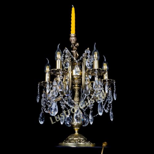 Бронзовая настольная лампа Луиза №5/2 журавлик в Ижевске Гусь Хрустальный