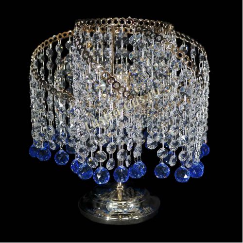 Настольная лампа Космея шар синяя в Ижевске Гусь Хрустальный