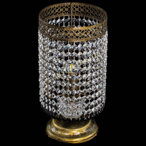 Настольная лампа Венеция оптикон №1 бронза черная в Ижевске Гусь Хрустальный