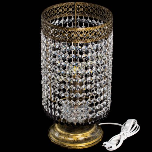 Настольная лампа Венеция оптикон №1 бронза черная в Ижевске Гусь Хрустальный