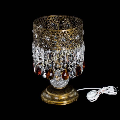 Настольная лампа Восток с пластинками под бронзу Чайная в Ижевске Гусь Хрустальный