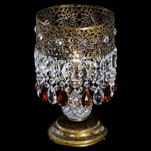 Настольная лампа Восток с пластинками под бронзу Чайная в Ижевске Гусь Хрустальный