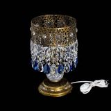 Настольная лампа Восток с пластинками под бронзу Синяя в Ижевске