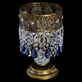 Настольная лампа Восток с пластинками под бронзу Синяя в Ижевске