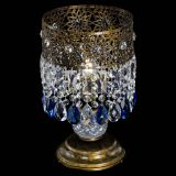 Настольная лампа Восток с пластинками под бронзу Синяя в Ижевске