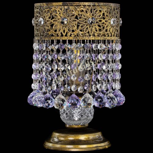 Настольная лампа Восток с шарами под бронзу Фиолетовая в Ижевске Гусь Хрустальный