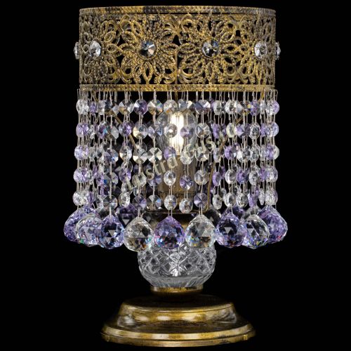 Настольная лампа Восток с шарами под бронзу Фиолетовая в Ижевске Гусь Хрустальный