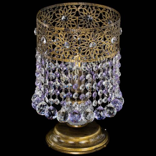 Настольная лампа Восток с шарами под бронзу Фиолетовая в Ижевске Гусь Хрустальный
