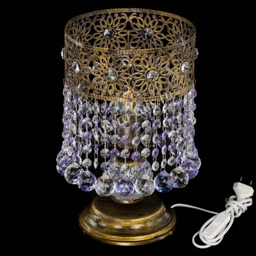 Настольная лампа Восток с шарами под бронзу Фиолетовая в Ижевске Гусь Хрустальный
