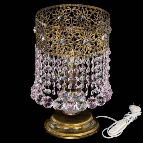 Настольная лампа Восток с шарами под бронзу Розовая в Ижевске Гусь Хрустальный