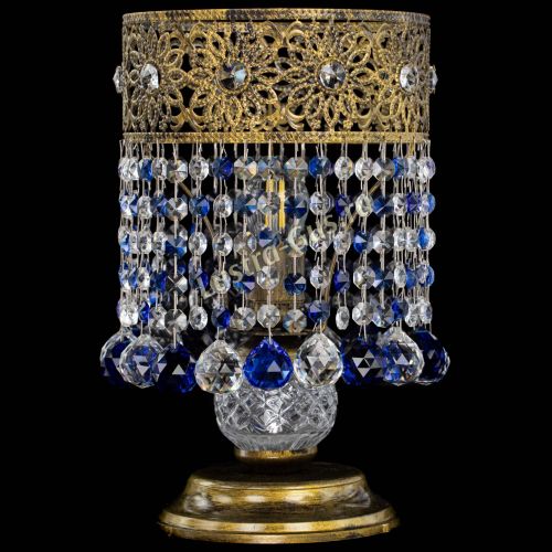 Настольная лампа Восток с шарами под бронзу Синяя в Ижевске Гусь Хрустальный