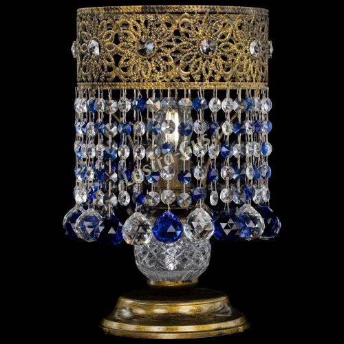 Настольная лампа Восток с шарами под бронзу Синяя в Ижевске Гусь Хрустальный