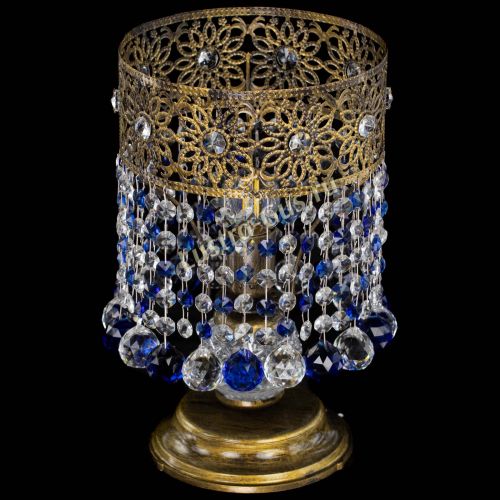 Настольная лампа Восток с шарами под бронзу Синяя в Ижевске Гусь Хрустальный
