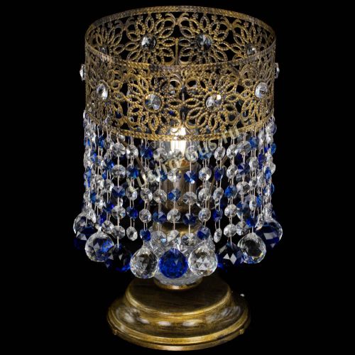 Настольная лампа Восток с шарами под бронзу Синяя в Ижевске Гусь Хрустальный