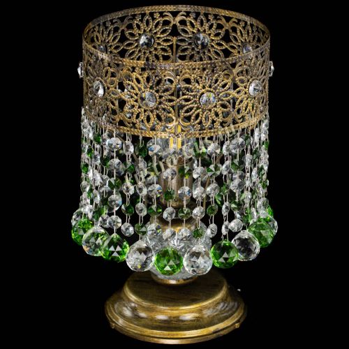 Настольная лампа Восток с шарами под бронзу Зеленая в Ижевске Гусь Хрустальный