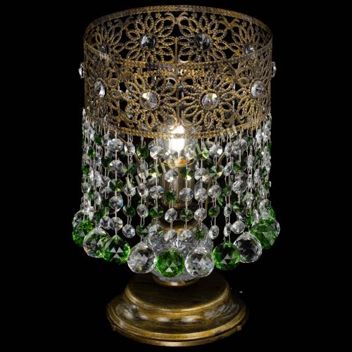 Настольная лампа Восток с шарами под бронзу Зеленая в Ижевске Гусь Хрустальный