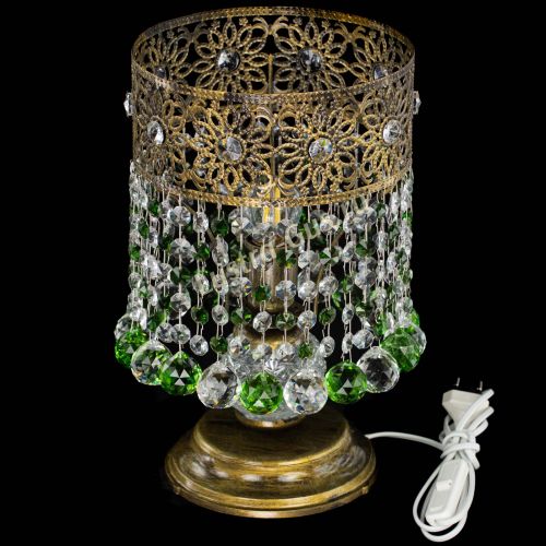 Настольная лампа Восток с шарами под бронзу Зеленая в Ижевске Гусь Хрустальный