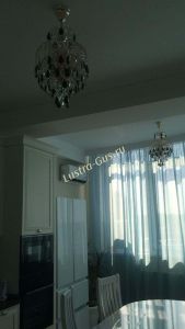 Люстра Хрустальные брызги с подвесом журавлик черный в Ижевске отзыв и фото покупателя