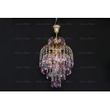Люстра Хрустальные брызги с подвесом журавлик фиолетовый в Ижевске