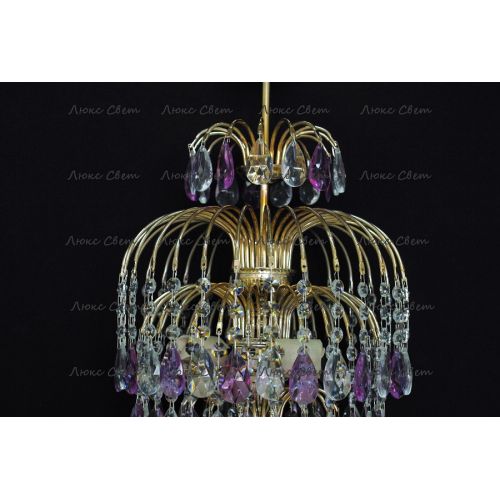 Люстра Хрустальные брызги с подвесом журавлик фиолетовый в Ижевске Гусь Хрустальный