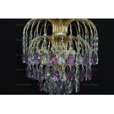 Люстра Хрустальные брызги с подвесом журавлик фиолетовый в Ижевске
