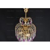 Люстра Хрустальные брызги с подвесом журавлик фиолетовый в Ижевске