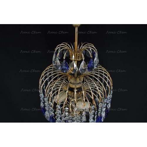 Люстра Хрустальные брызги с подвесом журавлик синий в Ижевске Гусь Хрустальный