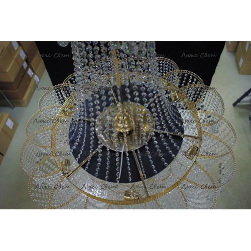 Люстра Лотос с подвесом диаметр 1000 мм высота1500 мм в Ижевске Гусь Хрустальный