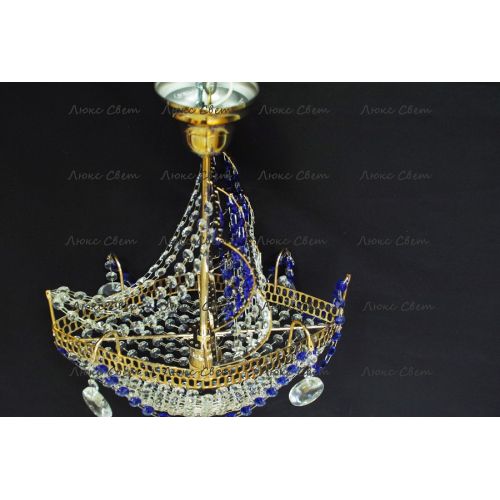 Люстра Корвет 1 ламповый синий в Ижевске Гусь Хрустальный