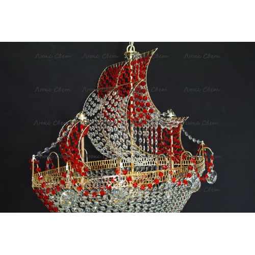 Люстра Корвет красный в Ижевске Гусь Хрустальный