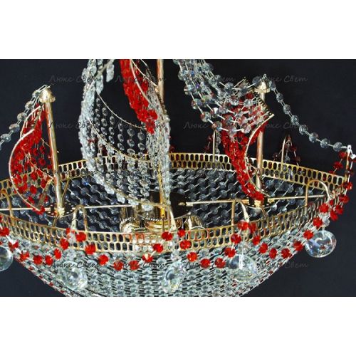 Люстра Корвет красный в Ижевске Гусь Хрустальный