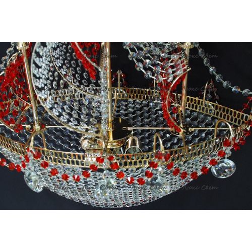 Люстра Корвет красный в Ижевске Гусь Хрустальный