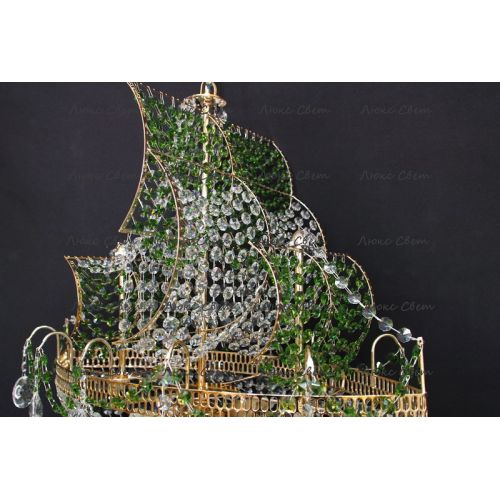 Люстра Корвет зеленый в Ижевске Гусь Хрустальный