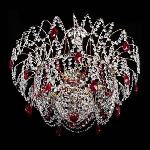 Люстра Агата № 2 - 4 лампы Красная в Ижевске Гусь Хрустальный