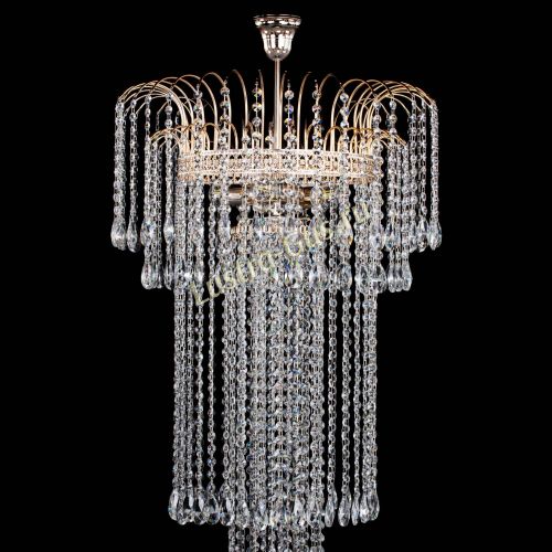 Люстра Агата Каскад №4 длинная в Ижевске Гусь Хрустальный