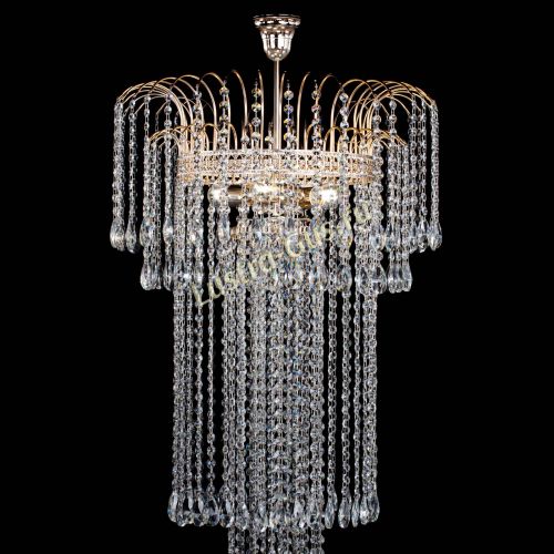 Люстра Агата Каскад №4 длинная в Ижевске Гусь Хрустальный