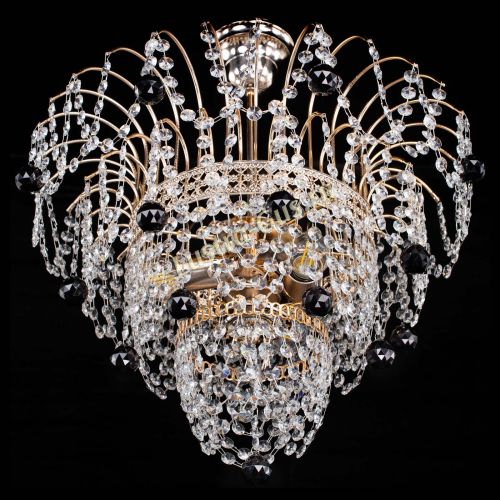 Люстра Агата Венеция №2 - 3 лампы черная в Ижевске Гусь Хрустальный