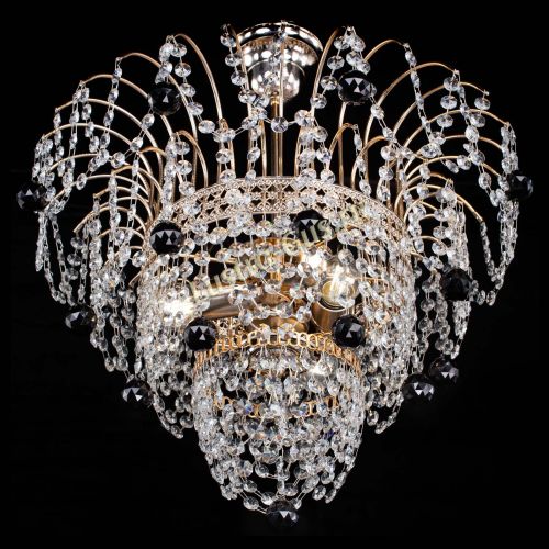 Люстра Агата Венеция №2 - 3 лампы черная в Ижевске Гусь Хрустальный