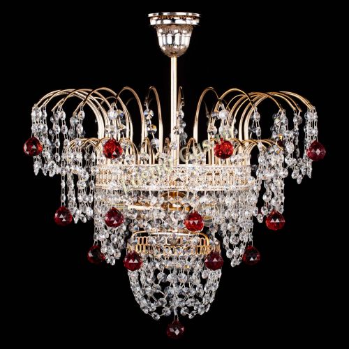 Люстра Агата Венеция №2 - 3 лампы красная в Ижевске Гусь Хрустальный