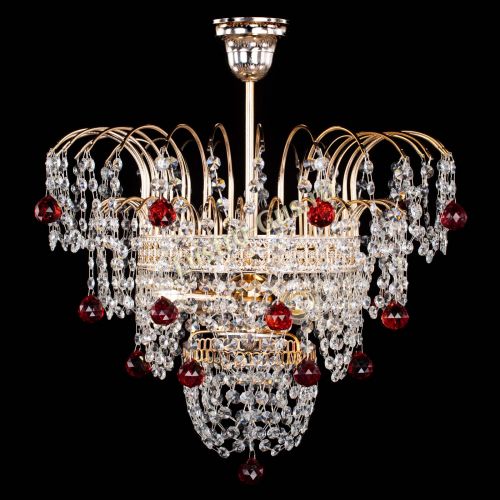 Люстра Агата Венеция №2 - 3 лампы красная в Ижевске Гусь Хрустальный